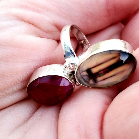 New Unique Fancy Glass Protection Faceted Cherry Ruby 925 Silver Magic Ring. - Picture 11 of 16